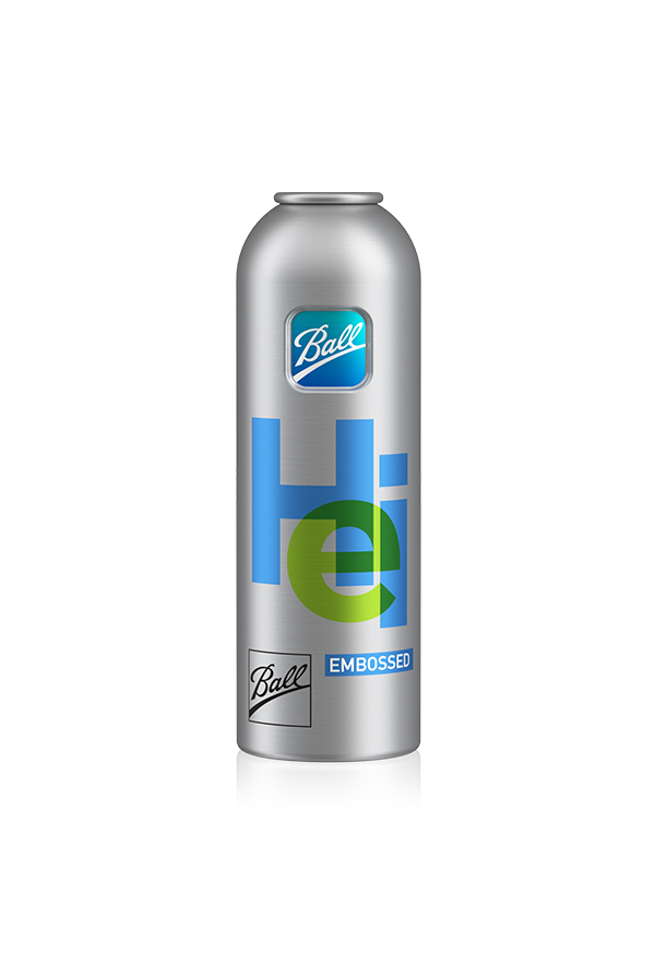 A photo of a Ball Embossed Aluminum aerosol can. 