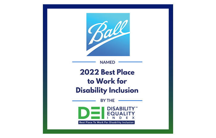 Disability Equality Index logo and Ball Corporation logo