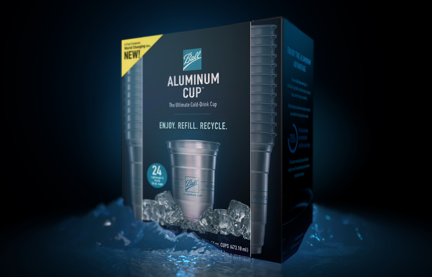 retail displays for aluminum cups on ice